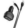 Автомобильное зарядное Hoco Z36 Lightning (черный)